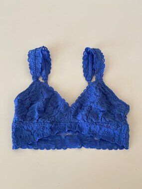 aerie Bralette Longline Lace Strap Convertible Blue
